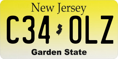 NJ license plate C34OLZ