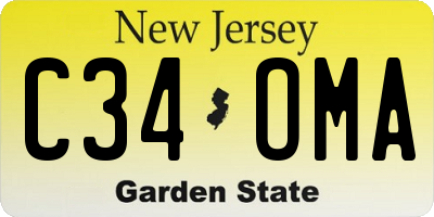 NJ license plate C34OMA