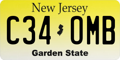 NJ license plate C34OMB