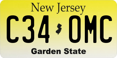 NJ license plate C34OMC