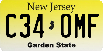 NJ license plate C34OMF