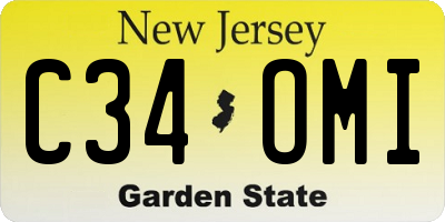 NJ license plate C34OMI