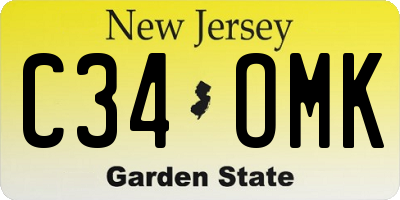 NJ license plate C34OMK