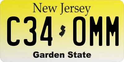 NJ license plate C34OMM