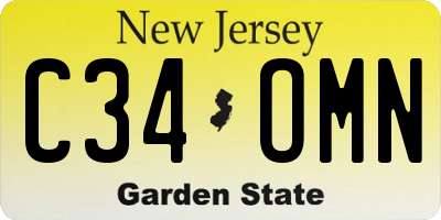 NJ license plate C34OMN