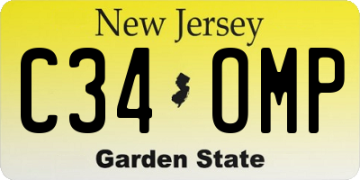 NJ license plate C34OMP