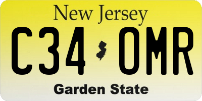 NJ license plate C34OMR