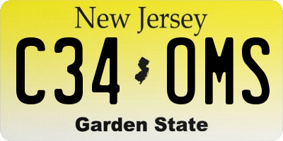 NJ license plate C34OMS