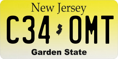 NJ license plate C34OMT