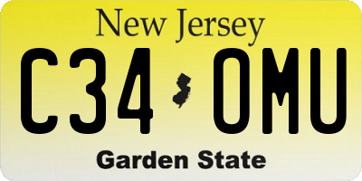 NJ license plate C34OMU