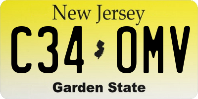 NJ license plate C34OMV