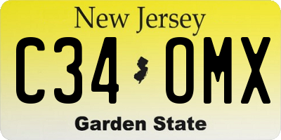 NJ license plate C34OMX