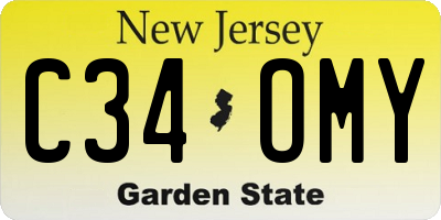 NJ license plate C34OMY