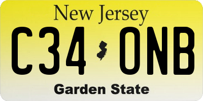 NJ license plate C34ONB
