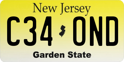 NJ license plate C34OND