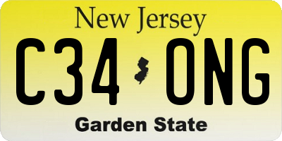 NJ license plate C34ONG