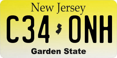 NJ license plate C34ONH