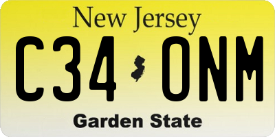 NJ license plate C34ONM