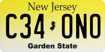 NJ license plate C34ONO