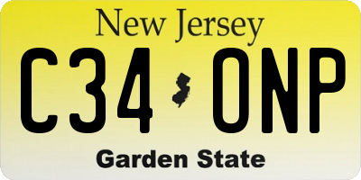 NJ license plate C34ONP