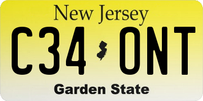 NJ license plate C34ONT
