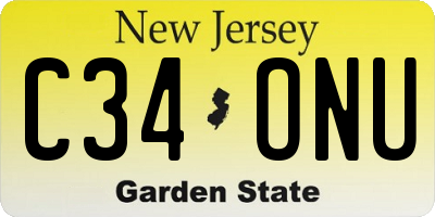 NJ license plate C34ONU