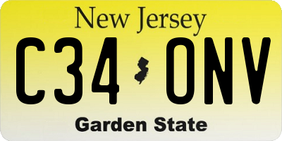 NJ license plate C34ONV