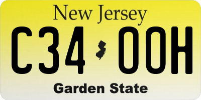NJ license plate C34OOH