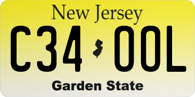 NJ license plate C34OOL