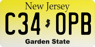 NJ license plate C34OPB