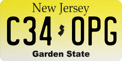 NJ license plate C34OPG