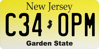 NJ license plate C34OPM