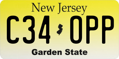 NJ license plate C34OPP