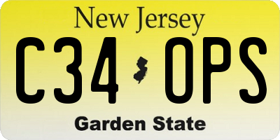 NJ license plate C34OPS