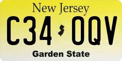 NJ license plate C34OQV
