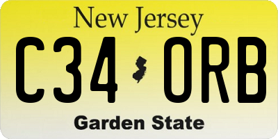 NJ license plate C34ORB
