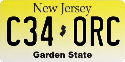 NJ license plate C34ORC