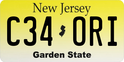 NJ license plate C34ORI