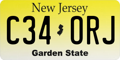 NJ license plate C34ORJ
