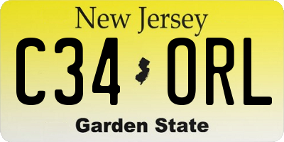 NJ license plate C34ORL