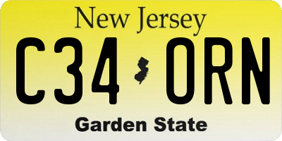 NJ license plate C34ORN