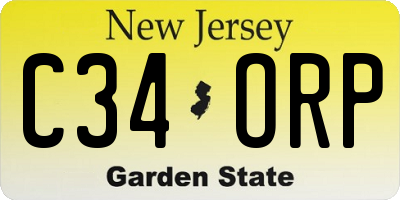 NJ license plate C34ORP