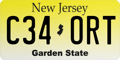 NJ license plate C34ORT