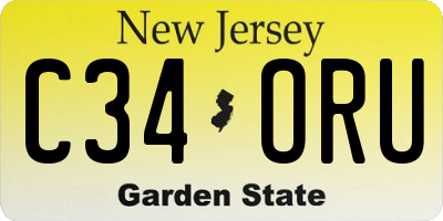 NJ license plate C34ORU