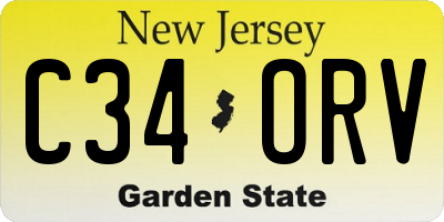 NJ license plate C34ORV