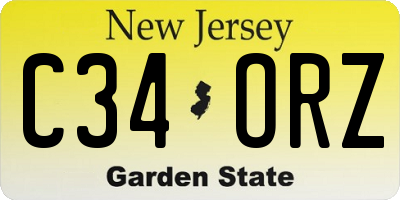 NJ license plate C34ORZ