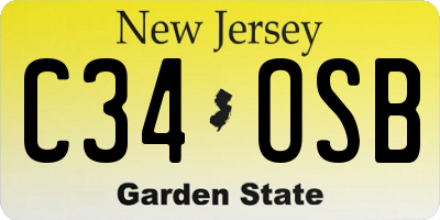NJ license plate C34OSB