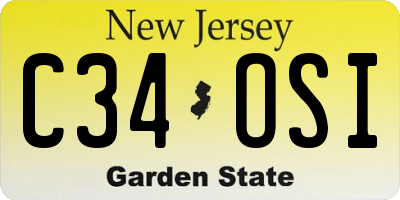 NJ license plate C34OSI