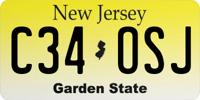 NJ license plate C34OSJ