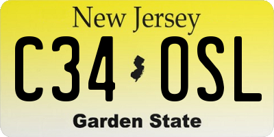 NJ license plate C34OSL
